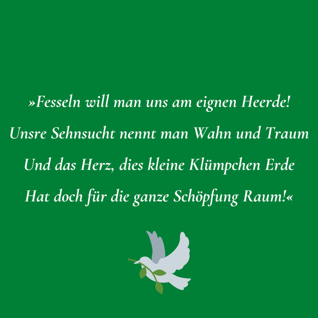 Zitat aus "Unruhe" von Annette von Droste-Hülshoff, 1816