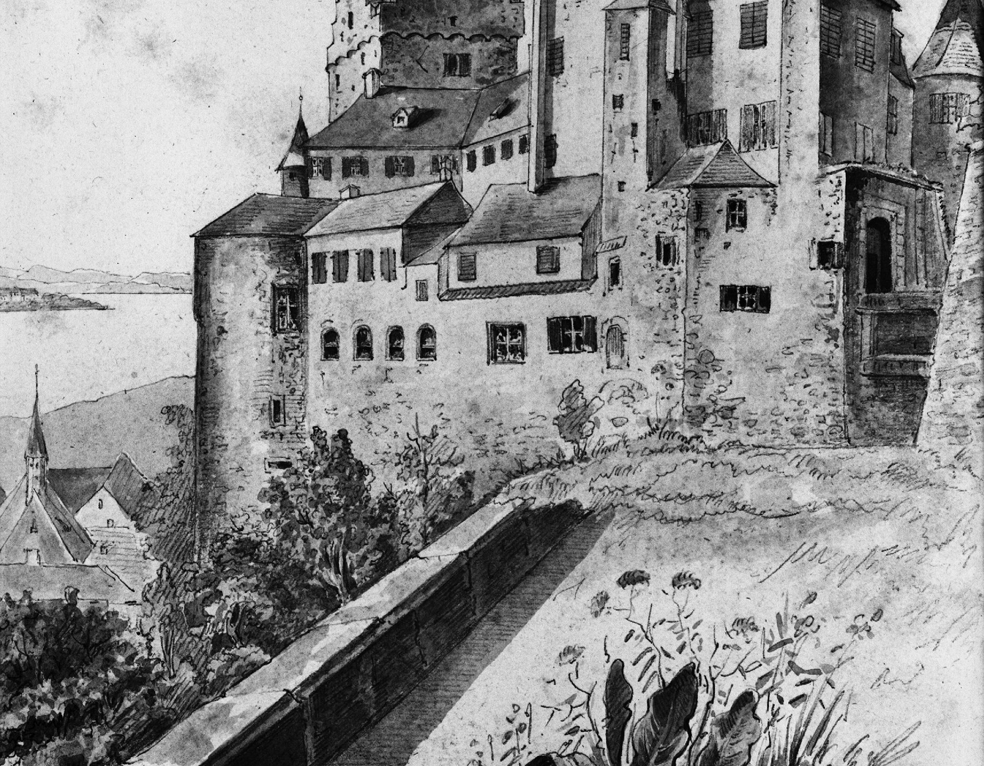 Bild 12: Meersburg, Leonhard Hohbach, um 1850, © LWL-DLBW