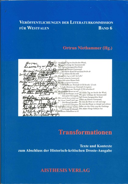 Buchcover: Transformationen. Texte und Kontexte zum Abschluss der Hist.-kritischen Droste-Ausgabe. Hg. von Ortrun Niethammer